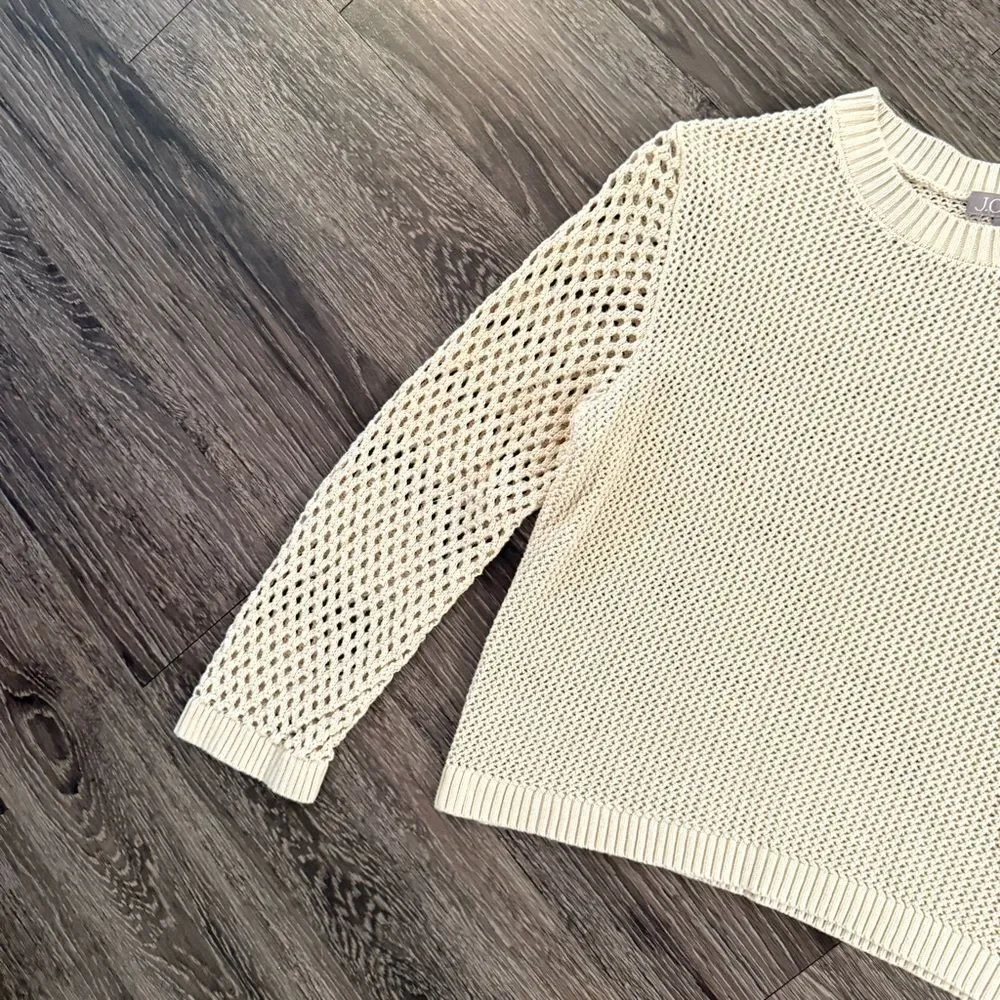 J. Crew Crochet crewneck beach sweater